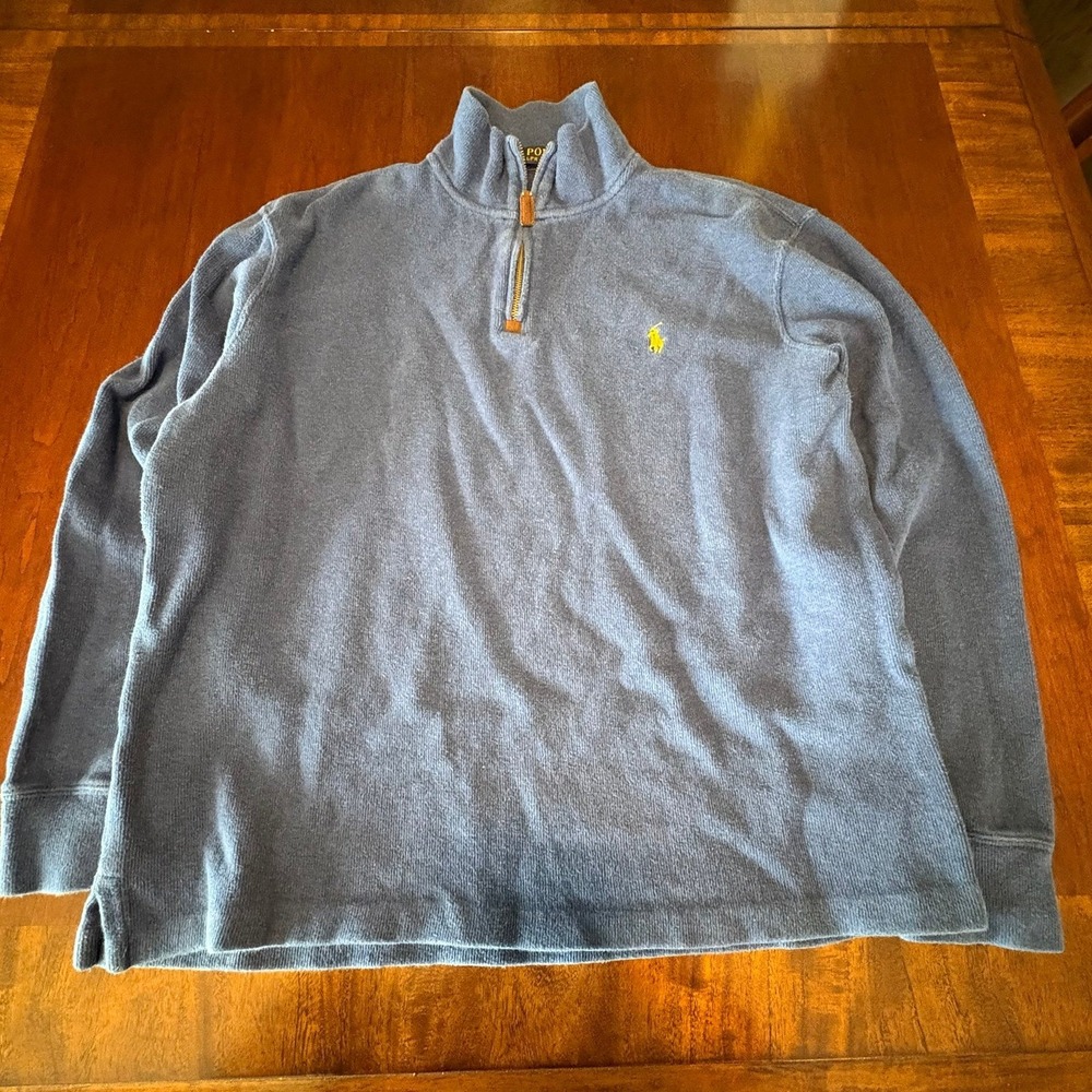 Polo Ralph Lauren Blue Quarter Zip Sweater Pony Logo‎ Pullover